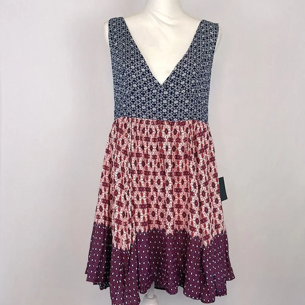Lulu's Multi-Color V-Neck Mini Dress - Picture 3 of 16